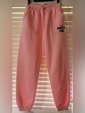 White Fox Baby Pink Sweatpants | Vol.3 Logo Joggers Lounge Essentials | Size S